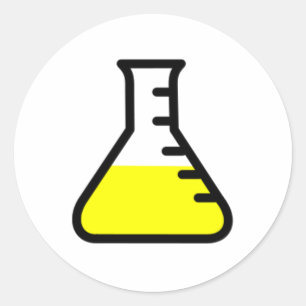 Chemistry Science Beaker Ronde Sticker