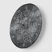 Chemistry Science Chalkboard Clock Grote Klok (Hoek)