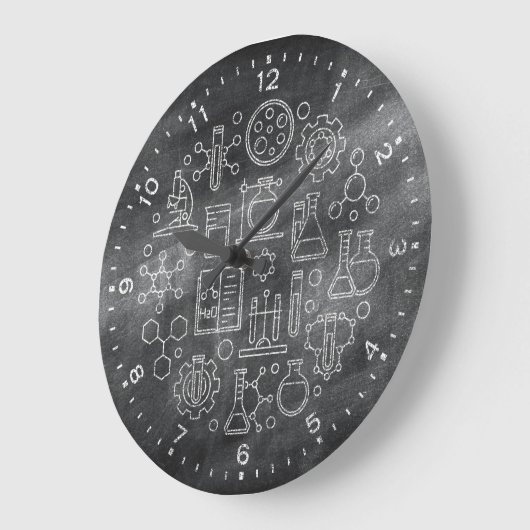 Chemistry Science Chalkboard Clock Grote Klok (Hoek)