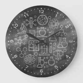 Chemistry Science Chalkboard Clock Grote Klok