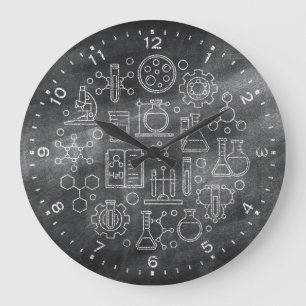 Chemistry Science Chalkboard Clock Grote Klok