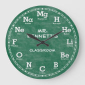 Chemistry Science Chalkboard Clock Grote Klok (Voorkant)