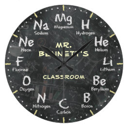 Chemistry Science Chalkboard  Clock Grote Klok