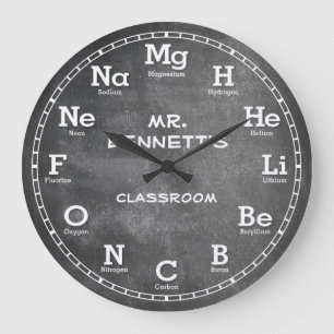 Chemistry Science Chalkboard  Clock Grote Klok