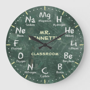 Chemistry Science Chalkboard  Clock Grote Klok