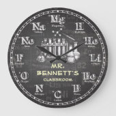 Chemistry Science Chalkboard  Clock Grote Klok (Voorkant)