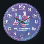 Chemistry Science  Clock Grote Klok<br><div class="desc">Een uniek periodiek systeem van chemische elementen,  gepersonaliseerde decoratieve muurklok. Een geweldige aanvulling op elk thuis,  school of kantoor. Het maakt ook een geweldig cadeauidee voor elke leraar of professor.</div>