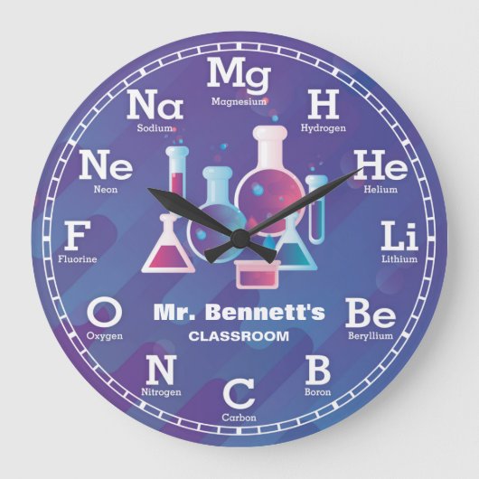 Chemistry Science Clock Grote Klok (Voorkant)