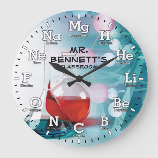 Chemistry Science Clock Grote Klok (Voorkant)