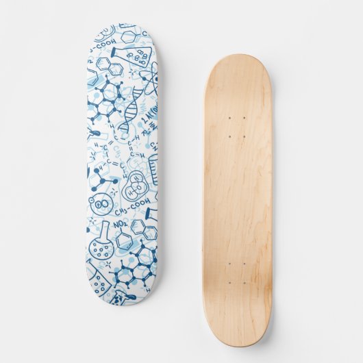Chemistry Science Doodle Drawing Persoonlijk Skateboard (Voorkant)