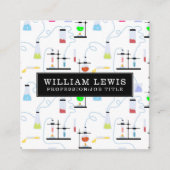 Chemistry Science Test Tubes Lab QR-code Vierkante Visitekaartje (Voorkant)