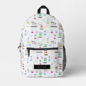 Chemistry Science Test Tubes Lab School Bedrukte Rugzak (Voorkant)