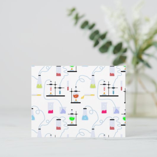 Chemistry Science Test Tubes Lab School Onderwerp Briefkaart (Staand voorkant)