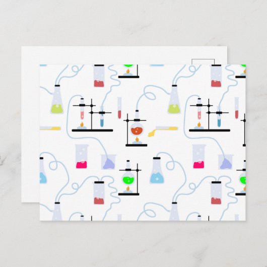 Chemistry Science Test Tubes Lab School Onderwerp Briefkaart (Voorkant / Achterkant)