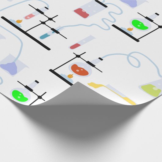 Chemistry Science Test Tubes Lab School Onderwerp Cadeaupapier (Hoek)