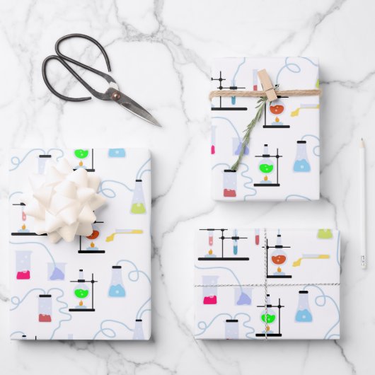 Chemistry Science Test Tubes Lab School Onderwerp Inpakpapier Vel (Voorkant)