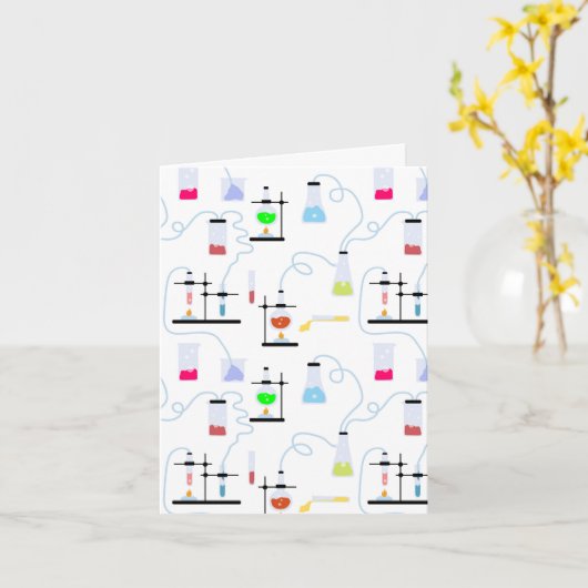 Chemistry Science Test Tubes Lab School Onderwerp Kaart (Gele Bloem)