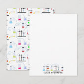 Chemistry Science Test Tubes Lab School Onderwerp Notitiekaartje (Voorkant / Achterkant)