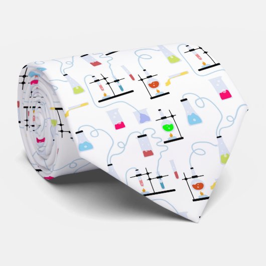 Chemistry Science Test Tubes Lab School Onderwerp Stropdas (Opgerold)