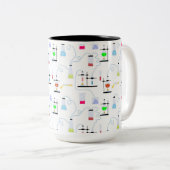 Chemistry Science Test Tubes Lab School Onderwerp Tweekleurige Koffiemok (Voorkant rechts)