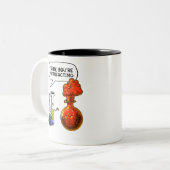 Chemistry Science You't Overreageren Funny Joke Tweekleurige Koffiemok (Voorkant links)