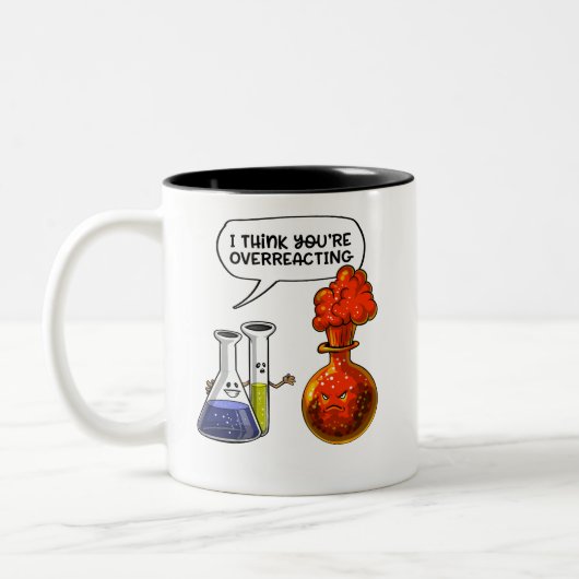 Chemistry Science You't Overreageren Funny Joke Tweekleurige Koffiemok (Links)