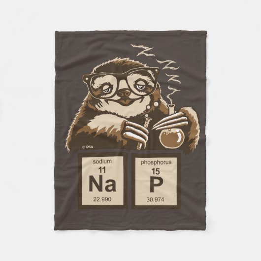 Chemistry sloth heeft een dutje ontdekt fleece deken (Voorkant)