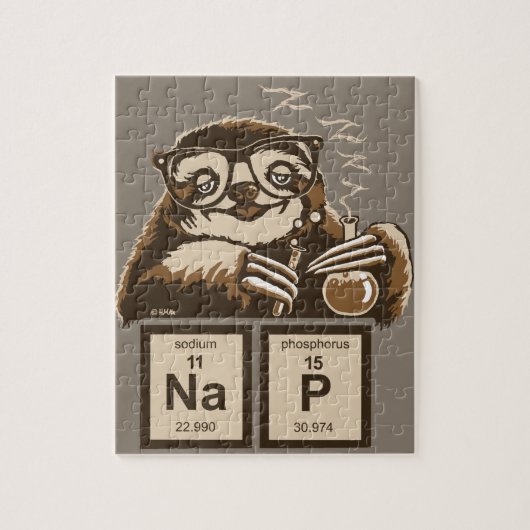 Chemistry sloth heeft een dutje ontdekt legpuzzel (Verticaal)
