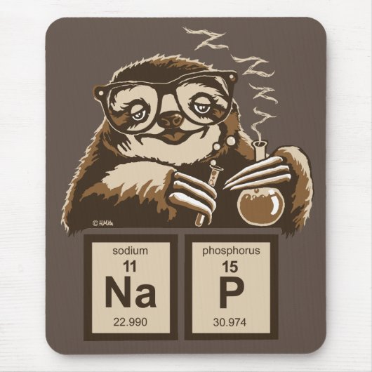 Chemistry sloth heeft een dutje ontdekt muismat (Voorkant)