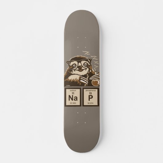 Chemistry sloth heeft een dutje ontdekt persoonlijk skateboard (Voorkant)