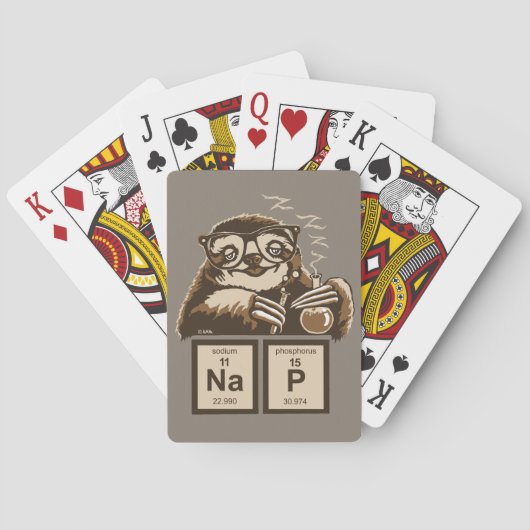 Chemistry sloth heeft een dutje ontdekt pokerkaarten (Achterkant)