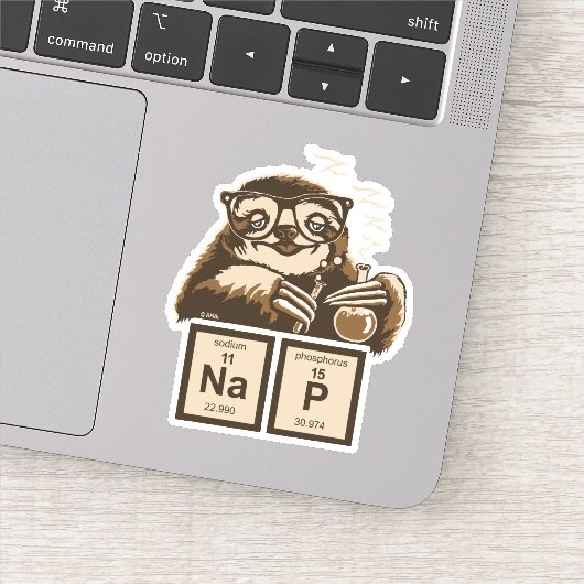 Chemistry sloth heeft een dutje ontdekt sticker (Detail)