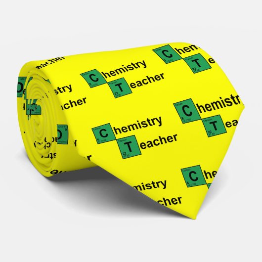 Chemistry Teacher black Stropdas (Opgerold)