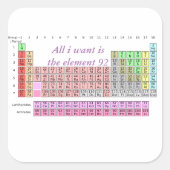 Chemistry Teacher Periodic Table All I Want is U Vierkante Sticker (Voorkant)
