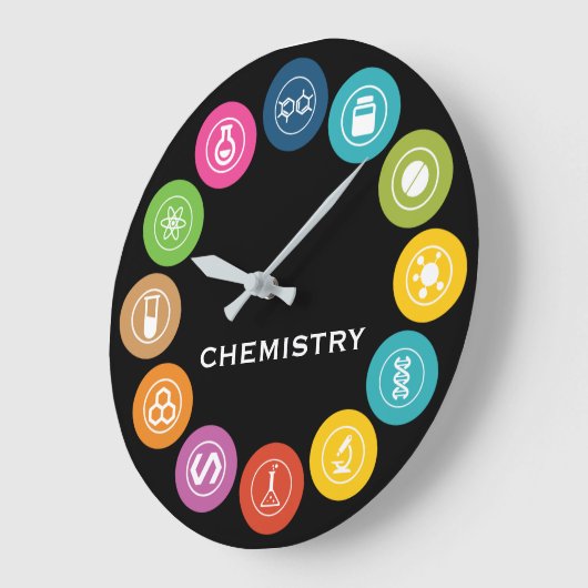 Chemistry Teacher Symbols Black Grote Klok (Hoek)