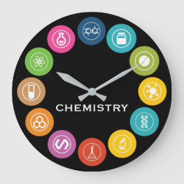 Chemistry Teacher Symbols Black Grote Klok