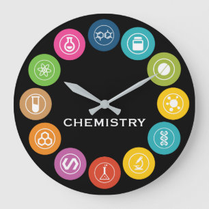 Chemistry Teacher Symbols Black Grote Klok