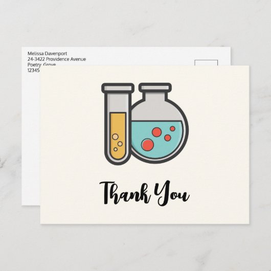 Chemistry Test Tube en Beaker Dank u Briefkaart (Voorkant / Achterkant)