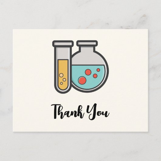 Chemistry Test Tube en Beaker Dank u Briefkaart (Voorkant)