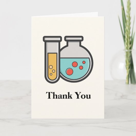 Chemistry Test Tube en Beaker Dank u Kaart (Voorkant)