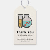 Chemistry Test Tube en Beaker Party Dank u Cadeaulabel (Voorkant)