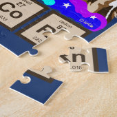 Chemistry unicorn pukes regenboog legpuzzel (Zijkant)