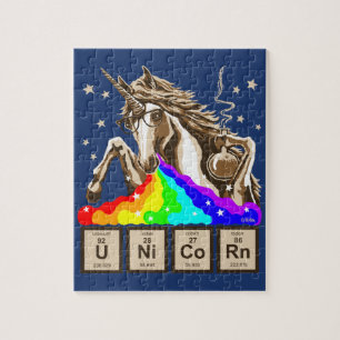 Chemistry unicorn pukes regenboog legpuzzel