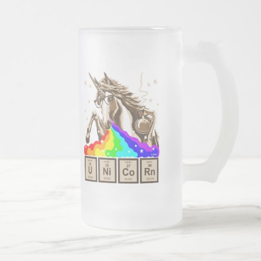 Chemistry unicorn pukes regenboog matglas bierpul (Rechts)
