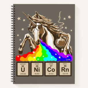 Chemistry unicorn pukes regenboog notitieboek