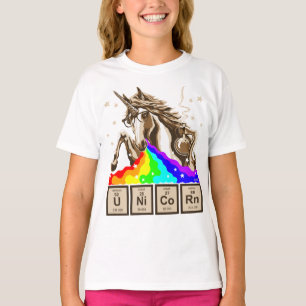 Chemistry unicorn pukes regenboog t-shirt