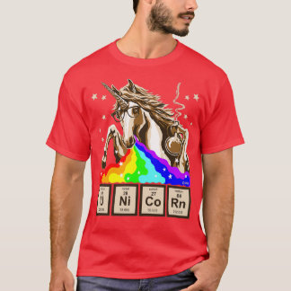 Chemistry unicorn pukes regenboog t-shirt