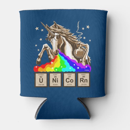 Chemistry unicorn vomits regenboog blikjeskoeler (Voorkant)