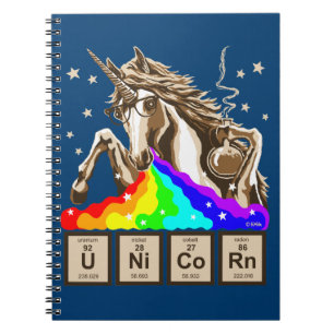 Chemistry unicorn vomits regenboog notitieboek