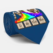 Chemistry unicorn vomits regenboog stropdas (Opgerold)